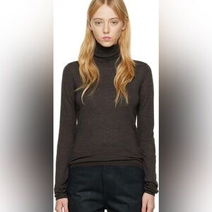 TOTEME First Layer Turtleneck Top Brown M NEW